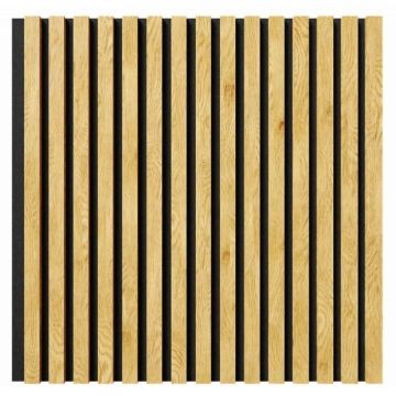 Акустическая панель Cosca Decor (Коска) Сканди черный войлок, 600х600х19 мм, рейки МДФ, дуб медный 00-00074605