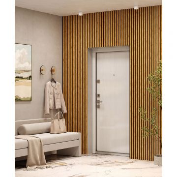 Акустическая панель Cosca Decor (Коска) Сканди черный войлок, 600х600х19 мм, рейки МДФ, дуб медный 00-00074605