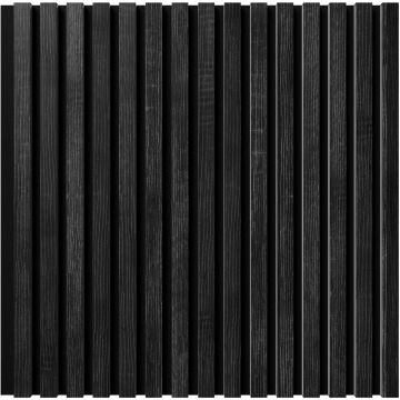 Акустическая панель Cosca Decor (Коска) Сканди черный войлок, 600х600х19 мм, рейки МДФ, дуб графит 00-00075629