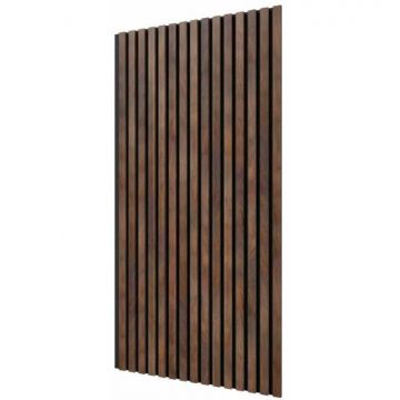 Акустическая панель Cosca Decor (Коска) Сканди черный войлок, 1200х600х19 мм, рейки МДФ, дуб барон темный 00-00074687