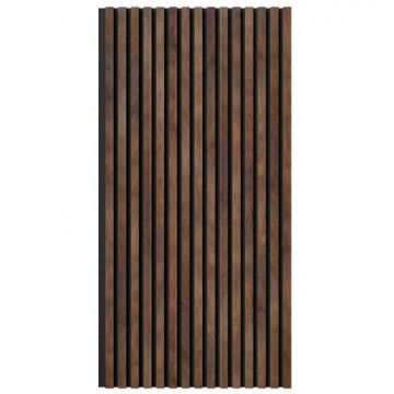 Акустическая панель Cosca Decor (Коска) Сканди черный войлок, 1200х600х19 мм, рейки МДФ, дуб барон темный 00-00074687