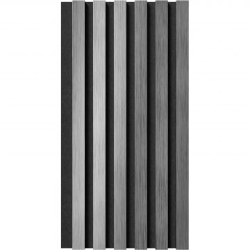 Комплект акустических панелей Cosca Decor (Коска) Эмираты черный войлок, 600х300х19 мм, рейки Экополимер, хром матовый 2 шт. 00-00079775