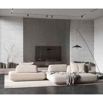 Комплект акустических панелей Cosca Decor (Коска) Эмираты черный войлок, 600х300х19 мм, рейки Экополимер, хром матовый 2 шт. 00-00079775