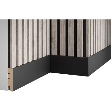 Плинтус Cosca Decor (Коска) WP80 экошпон, черный, 80х22х1200мм, МДФ