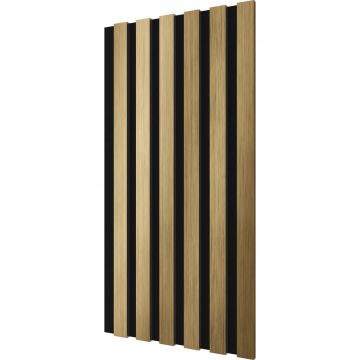 Комплект акустических панелей Cosca Decor (Коска) Эмираты черный войлок, 600х300х19 мм, рейки Экополимер, золото матовое 2 шт. 00-00079753