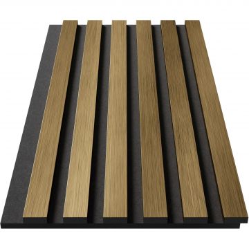 Комплект акустических панелей Cosca Decor (Коска) Эмираты черный войлок, 600х300х19 мм, рейки Экополимер, золото матовое 2 шт. 00-00079753