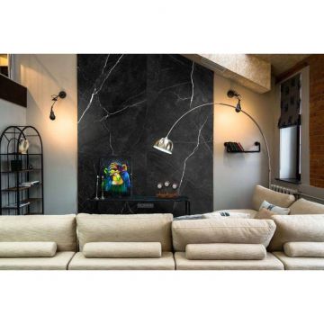 Стеновая панель DeWall (ДэВолл) PVC Black Marble 1200х2800х1 мм