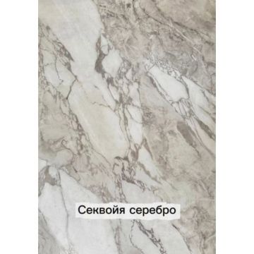Стеновая панель ЮгPlast Маркет (ЮгПласт Маркет) Гибкий мрамор Секвойя серебро 1200х600х2,2 мм