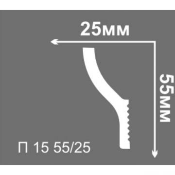 Плинтус потолочный Де-Багет (De-Baget) 2000х25х55 мм, П 15 55/25