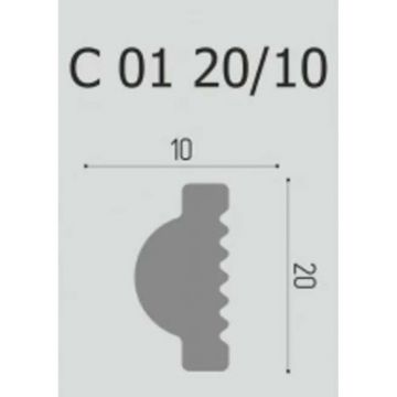 Плинтус потолочный Де-Багет (De-Baget) 2000х10х20 мм, С 01 20/10
