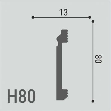 Завершающий элемент Де-Багет (De-Baget) 50х13х80 мм, Белый Н 80 (2 шт.)