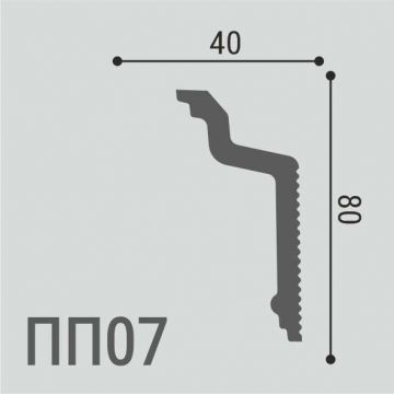 Карниз Де-Багет (De-Baget) 2000х40х80 мм, XPS POLYMER ПП 07