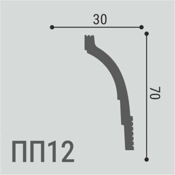 Карниз Де-Багет (De-Baget) 2000х30х70 мм, XPS POLYMER ПП 12