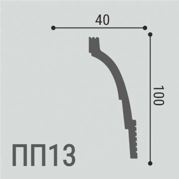 Карниз Де-Багет (De-Baget) 2000х40х100 мм, XPS POLYMER ПП 13