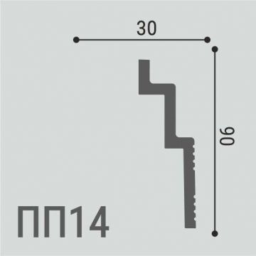 Карниз Де-Багет (De-Baget) 2000х30х90 мм, XPS POLYMER ПП 14