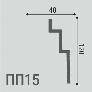 Карниз Де-Багет (De-Baget) 2000х40х120 мм, XPS POLYMER ПП 15