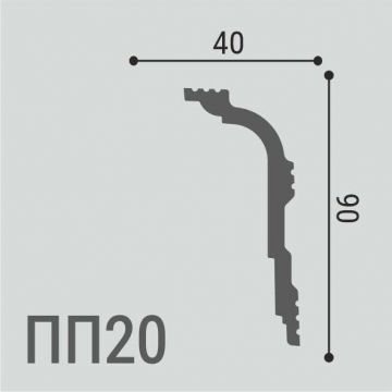 Карниз Де-Багет (De-Baget) 2000х40х90 мм, XPS POLYMER ПП 20