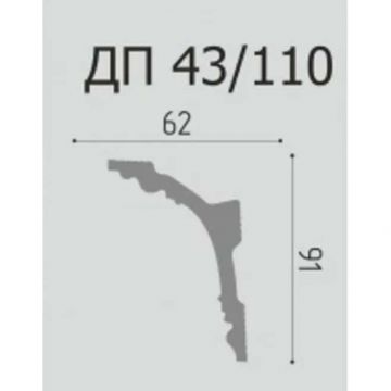 Плинтус потолочный Де-Багет (De-Baget) 2000х62х91 мм, Белый ДП 43/110