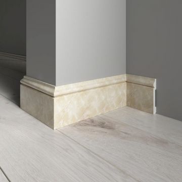 Плинтус Decor-Dizayn (Декор-Дизайн) 2400x79x13 мм, Коллекция Плинтусы 005, Бежевый, Полистирол, 005-10