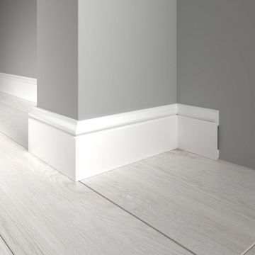 Плинтус Decor-Dizayn (Декор-Дизайн) 2400x79x13 мм, Коллекция Плинтусы 005, Белый, Полистирол, 005-115