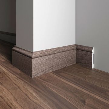 Плинтус Decor-Dizayn (Декор-Дизайн) 2400x79x13 мм, Коллекция Плинтусы 005, Коричневый, Полистирол, 005-81SH