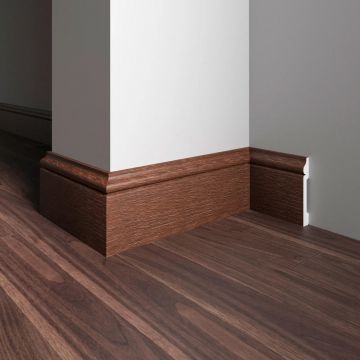 Плинтус Decor-Dizayn (Декор-Дизайн) 2400x79x13 мм, Коллекция Плинтусы 005, Коричневый, Полистирол, 005-82SH