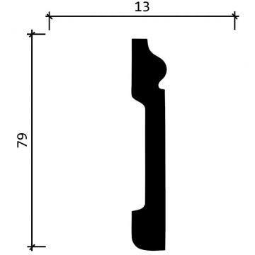 Плинтус Decor-Dizayn (Декор-Дизайн) 2400x79x13 мм, Коллекция Плинтусы 005, Коричневый, Полистирол, 005-88SH