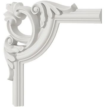 Уголок декоративный Decor-Dizayn (Декор-Дизайн) 280х280х19 мм, Коллекция DD, Белый, Полиуретан, C3-DD002