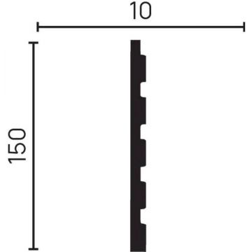 Панель Decor-Dizayn (Декор-Дизайн) 3000х150х10 мм, Коллекция Грани, Белая, Полистирол, DD904(3m)