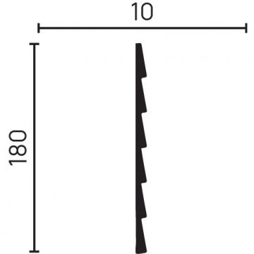 Панель Decor-Dizayn (Декор-Дизайн) 2000х180х10 мм, Коллекция Грани, Белая, Полистирол, DD906
