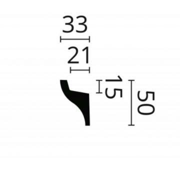 Плинтус потолочный NMC (НМЦ) Wallstyl IL3 2000х33х50 мм 3037957