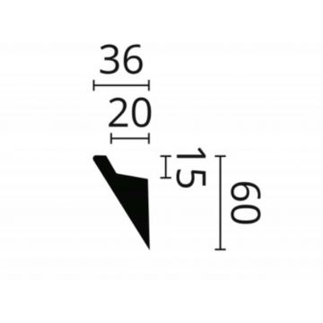 Плинтус потолочный NMC (НМЦ) Wallstyl IL4 2000х36х60 мм 3037958