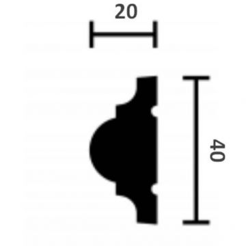 Молдинг NMC (НМЦ) Wallstyl WL1 Rus 2000х20х40 мм DSCLWL200011