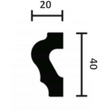 Молдинг NMC (НМЦ) Wallstyl WL2 Rus 2000х20х40 мм DSCLWL200020