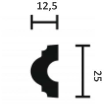 Молдинг NMC (НМЦ) Wallstyl WL7 Rus 2000х12.5х25 мм DSCLWL200070