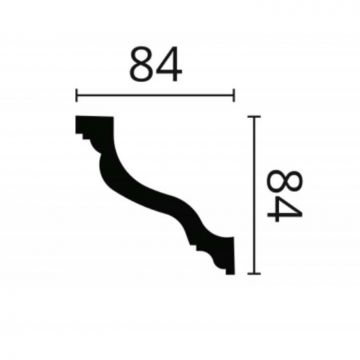 Плинтус потолочный NMC (НМЦ) Wallstyl WT10 2000х84х84 мм DSCLWT200100