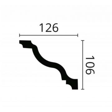 Плинтус потолочный NMC (НМЦ) Wallstyl WT11 2000х126х106 мм 3028379