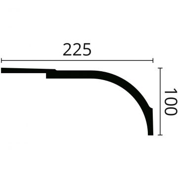 Плинтус потолочный NMC (НМЦ) Wallstyl WT22 2000х225х100 мм DSCLWT200220