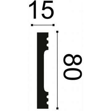 Молдинг NMC (НМЦ) WD8 Wallstyl essenza полистирол, 2000х15х80 мм, Белый