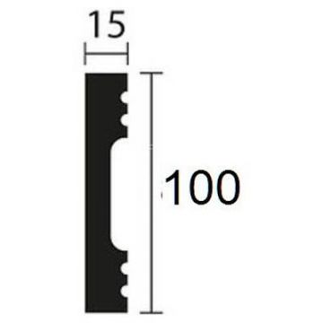Молдинг NMC (НМЦ) WD10 Wallstyl essenza полистирол, 2000х15х100 мм, Белый
