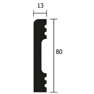 Молдинг NMC (НМЦ) FR1 Wallstyl essenza полистирол, 2000х13х80 мм, Белый