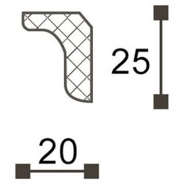 Карниз NMC (НМЦ) Nomastyl LX-22 (MO) 2000х20х25 мм DSMSL00220