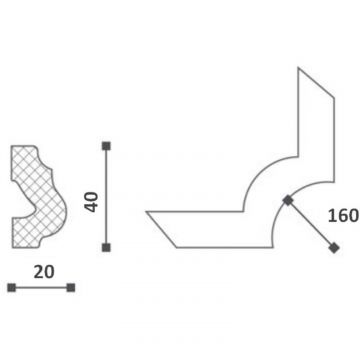Уголок NMC (НМЦ) Nomastyl O24 160х20х40 мм DUVNO240 4 шт.