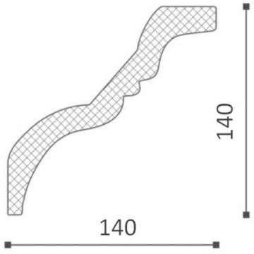 Карниз NMC (НМЦ) Nomastyl TI 2000х140х140 мм DSMNNTI01