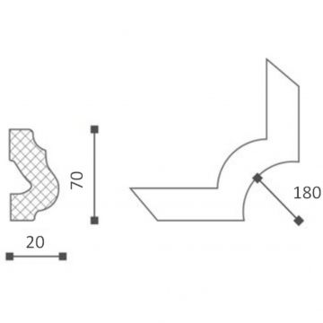 Уголок NMC (НМЦ) Nomastyl N24 180х20х70 мм DUVNN240 4 шт.