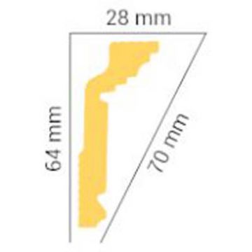 Плинтус потолочный Glanzepol (Гранзепол) GP-58 полистирол, 2000х28х64 мм, Белый