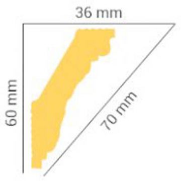 Плинтус потолочный Glanzepol (Гранзепол) GP-34 полистирол, 2000х36х60 мм, Белый