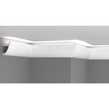 Карниз потолочный Glanzepol (Гранзепол) GPD-202 LED полистирол, 2000х45х70 мм, Белый