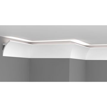 Карниз потолочный Glanzepol (Гранзепол) GPD-205 LED полистирол, 2000х45х80 мм, Белый