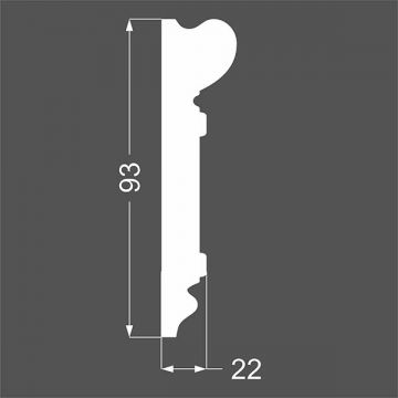 Дверной наличник МДФ грунтованный под покраску Ликорн (Likorn) Белый 2070х22х93 мм D 2.93.22